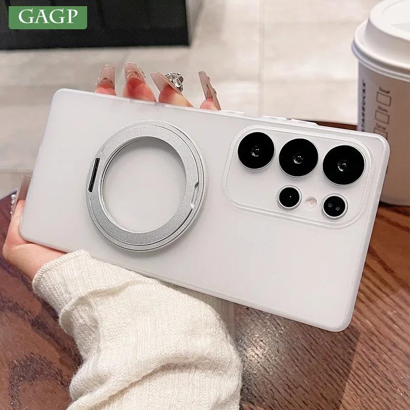 S25Ultra حالات رقيقة جدا سليم ماتي Magsafe حافظة لهاتف سامسونج جالاكسي S24 23 S25 S21 S22 نوت 20 الترا S25 زائد غطاء قوس