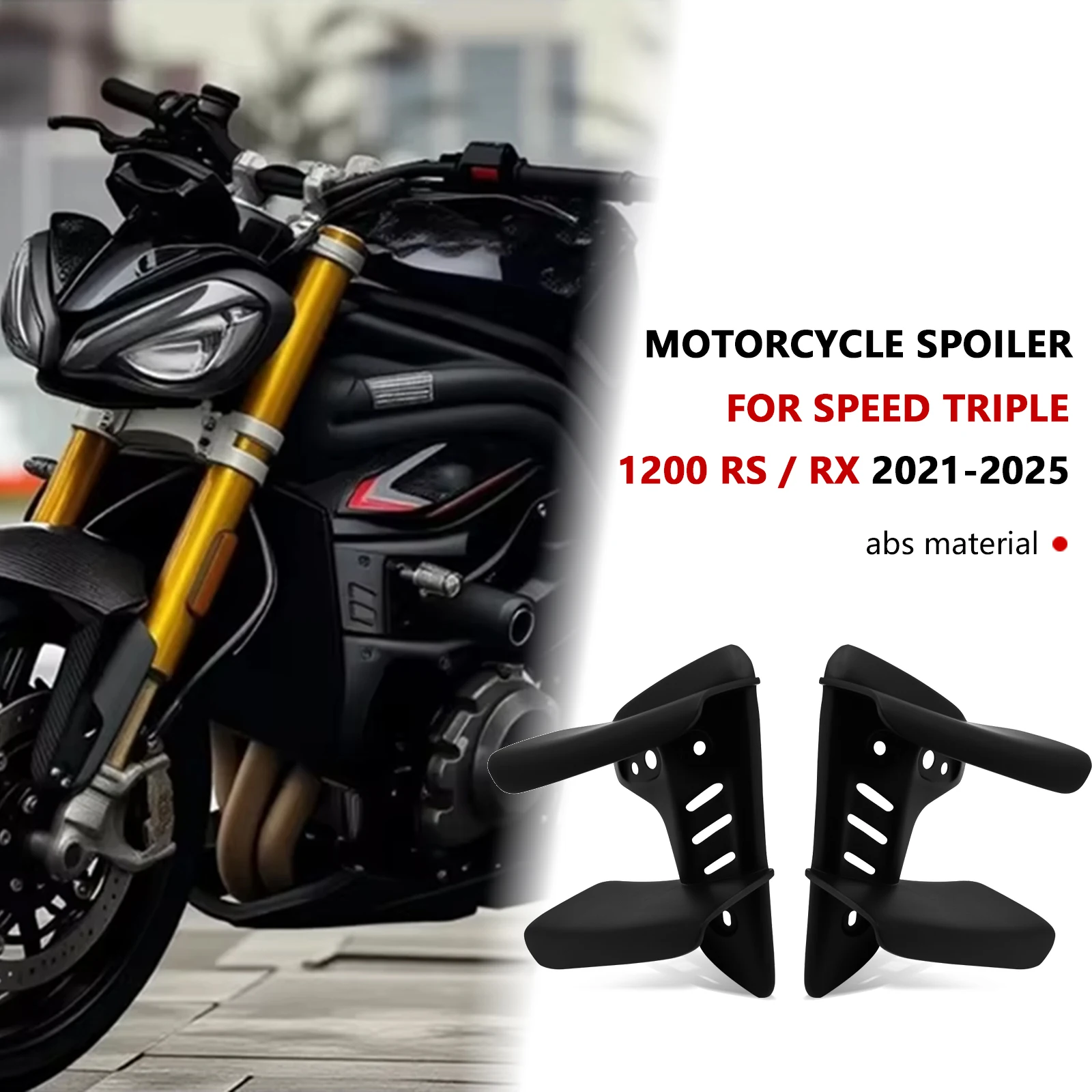 

Спойлер для мотоцикла, боковой обтекатель, аэродинамическое крылышко, боковой спойлер с фиксированным крылом для Speed Triple 1200 RS RX 1200RS 2021-2025 2024