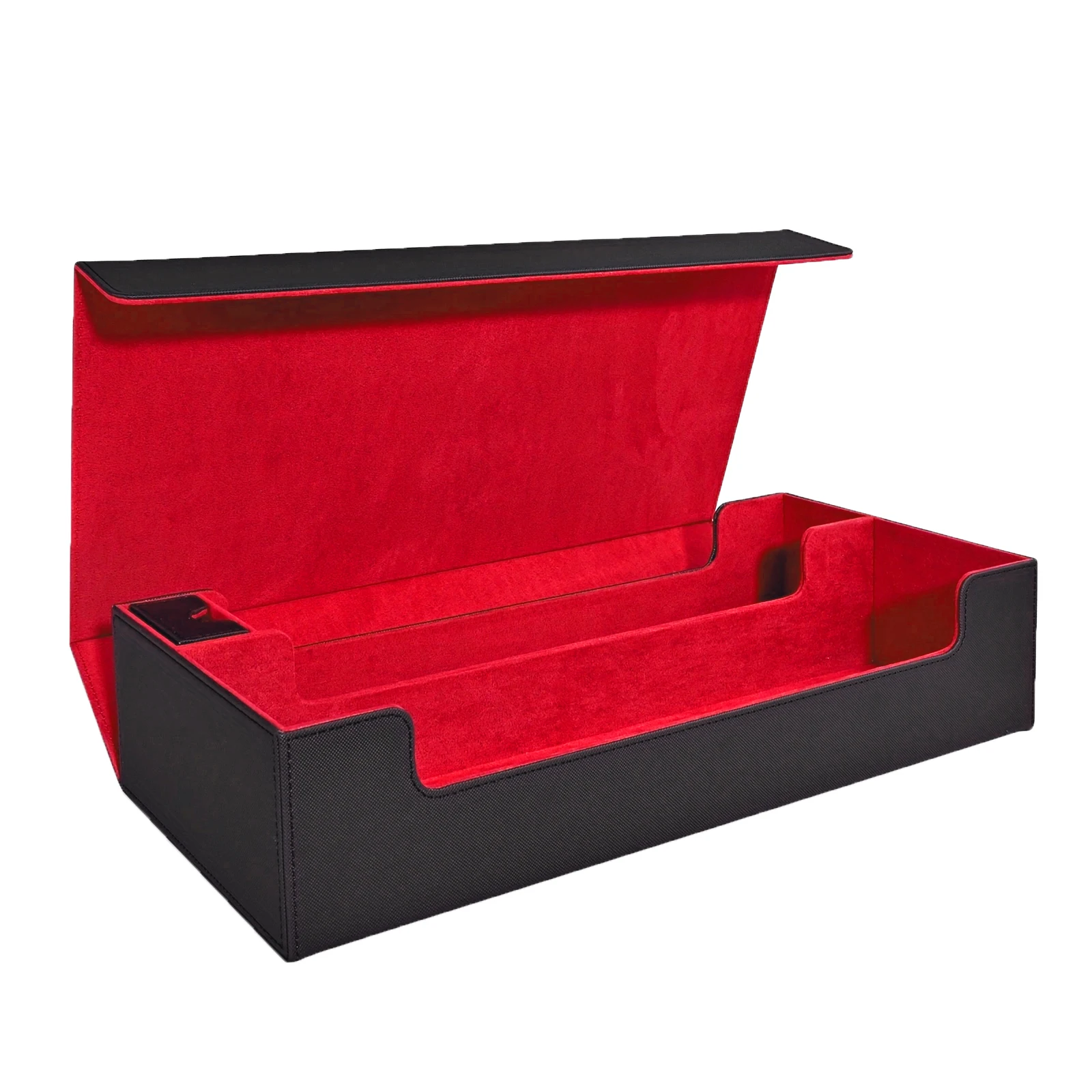 Trading card storage box,Fits 5 Small Decks Box with Removable Dice Tray, PU Leather Card Box for TCG Cards