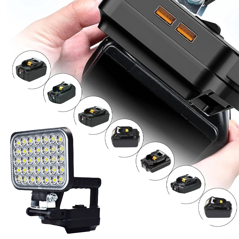 

Handheld Searchlight Foldable Spotlight LED Work Light With Adjustable Angle Outdoor USB 2/3/4/5/8in For Makita Emergency Light