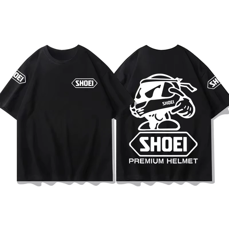 Men's T-shirt Shoei Helmet Off-road Motorcycle T Shirt for Men and Women 2026 Summer Pure Cotton Short-sleeved Riding Suit