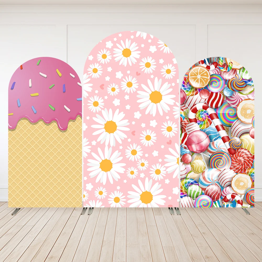 

Candy Bar Decoration Donut Birthday Arch Backdrop Cover Wall Kids Daisy Flowers Baby Shower Chiara Wall Background Photobooth