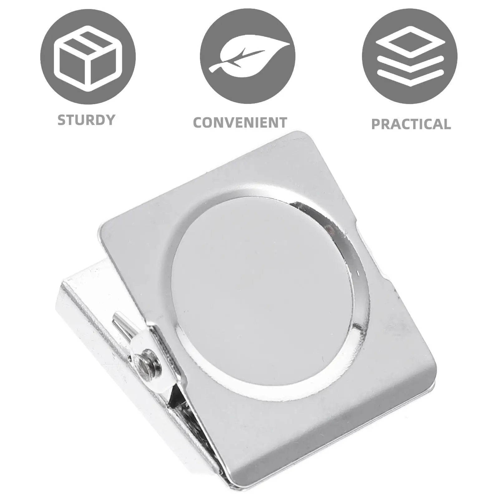 6 Stuks Vierkante Magnetische Clips 31Mm Zware Rvs Koelkast Memo Houders Wall Mount Ganizer Foto Display antislip