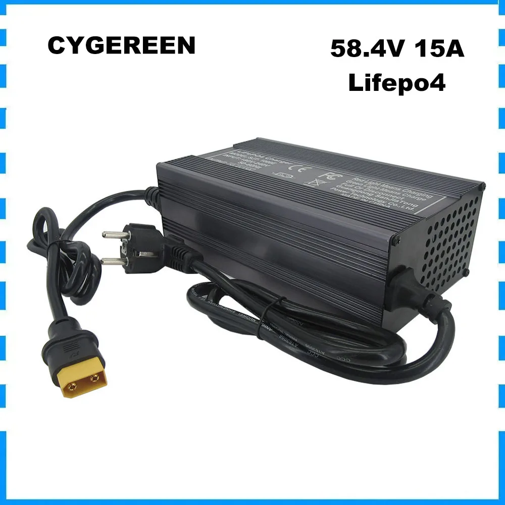 

48V 15A Lifepo4 16S Battery Fast Charger 58.4V 15A Iron Phosphate LFP RV Golf Cart Charger XT90 Connector 220V