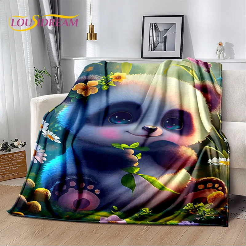 3D 꿈의 동물 만화 팬더 귀여운 담요, 부드러운 던지기 담요, 가정 침실 침대 소파 피크닉 여행 사무실 커버, 어린이 선물