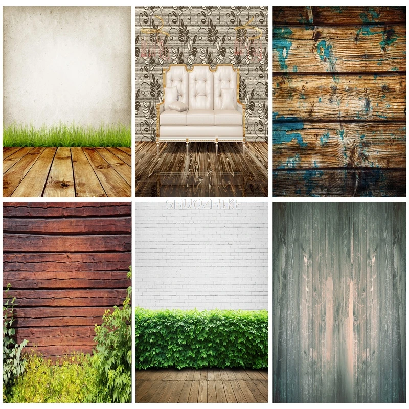 

SHUOZHIKE Wood Board Texture Photography Background Wooden Planks Floor Baby Shower Photo Backdrops Studio Props 210307TZA-04