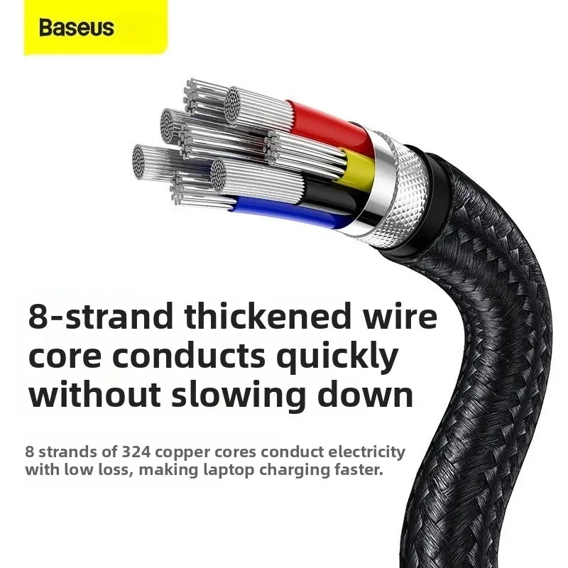 BASEUS PD100W Fast Charging Metal Data Cable Durable and High-Power Suitable for Laptops Apple 15 Apple 16 Huawei Phones