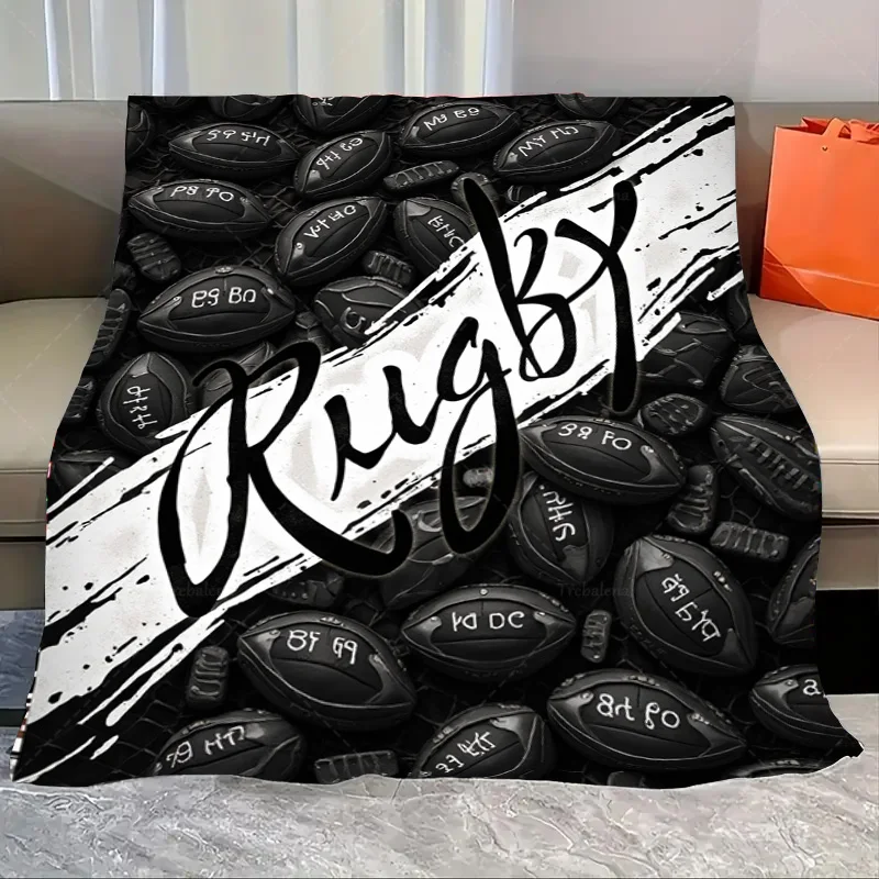 

1 шт. фланелевое одеяло «флисовое одеяло с рисунком регби-шала» — подарок для спортивного фаната для игры в ночь»