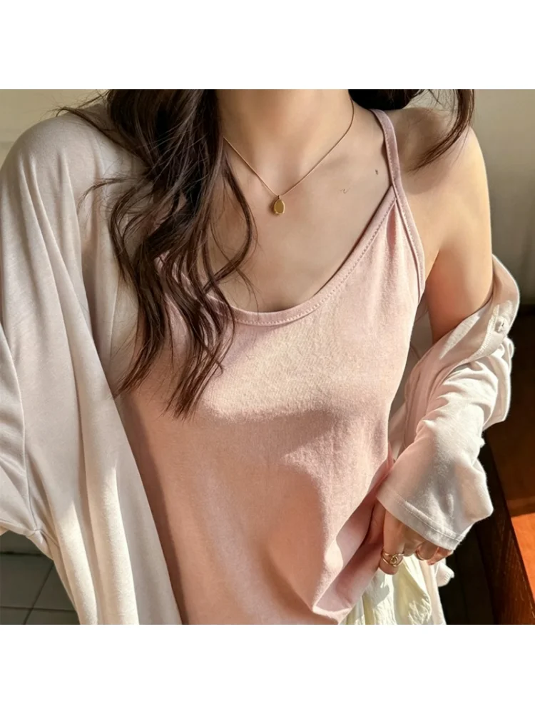 Loose Strapless Snowflake Cotton Ice Silk Vest Women's Spring Summer New Style plus Size Inner Wear Outer Wear Sleeveless Bas...
