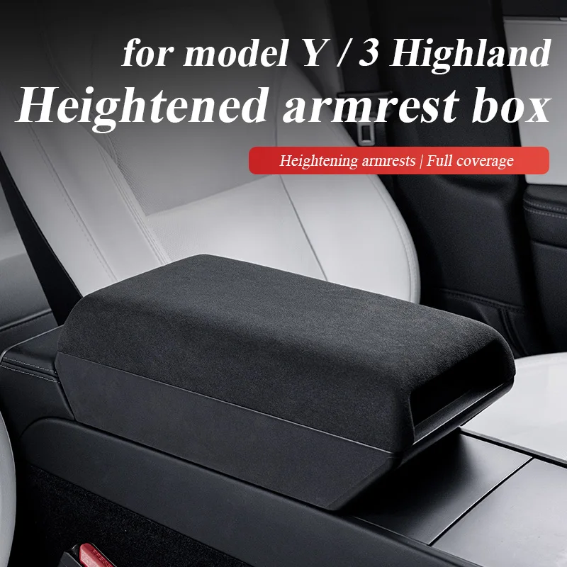 for tesla model Y＆3 highland 2024 Armrest box heightening pad ABS central control storage box clutter organizer Accessories