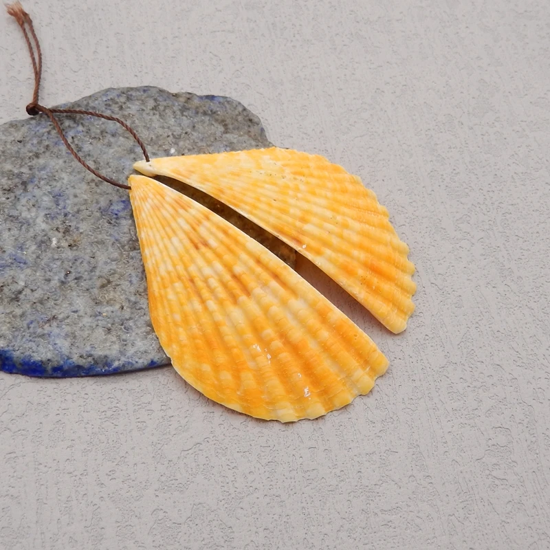 Natural Stone Earrings For Women,Handmade Shell Earrings Party Gifts DIY Jewelry 58x26x2mm 6g image 3