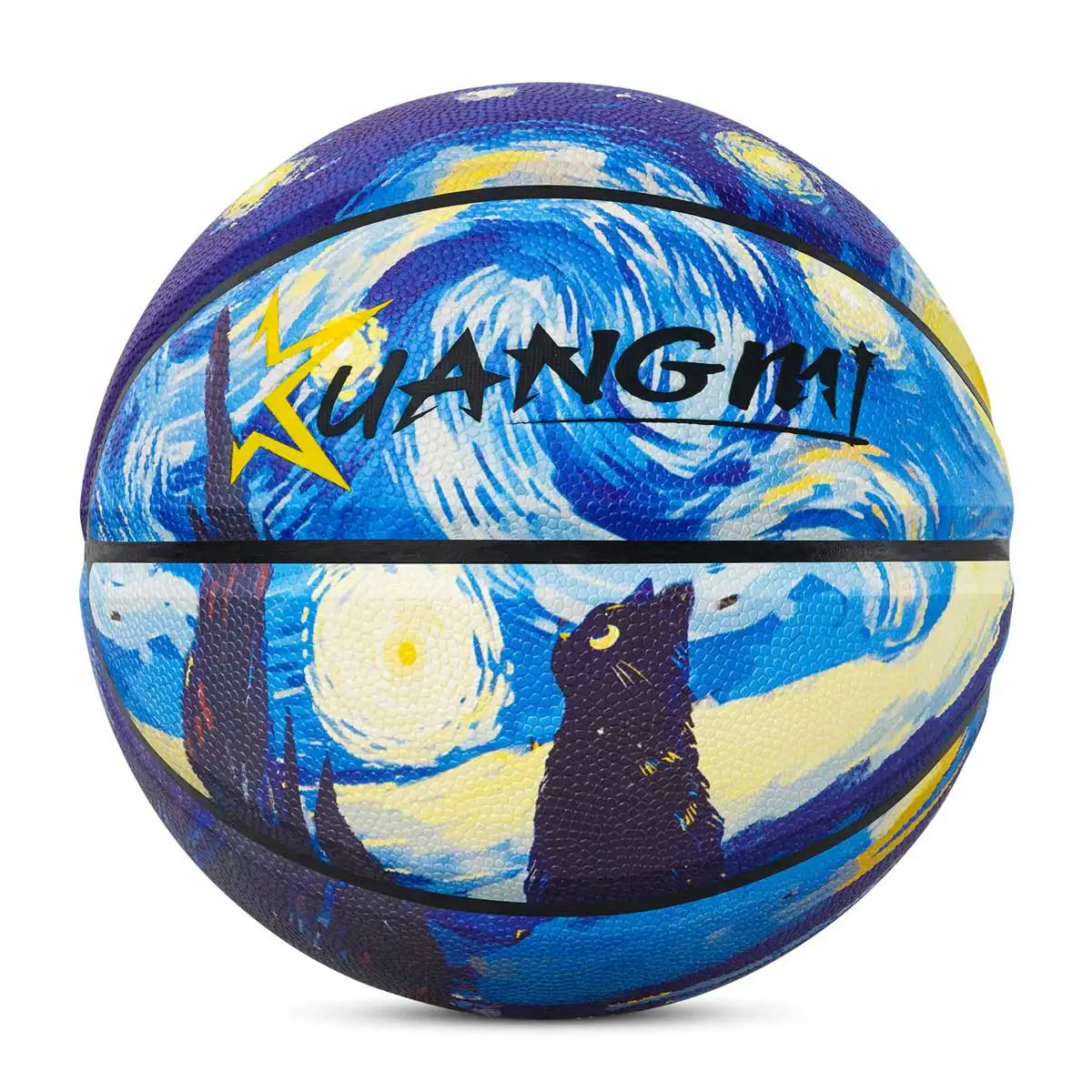 

Kuangmi Basketball,Star Cat Basketball,Size 7,Indoor and Outdoor, Fun novelty gift for cats and basketball lovers,KMBB517