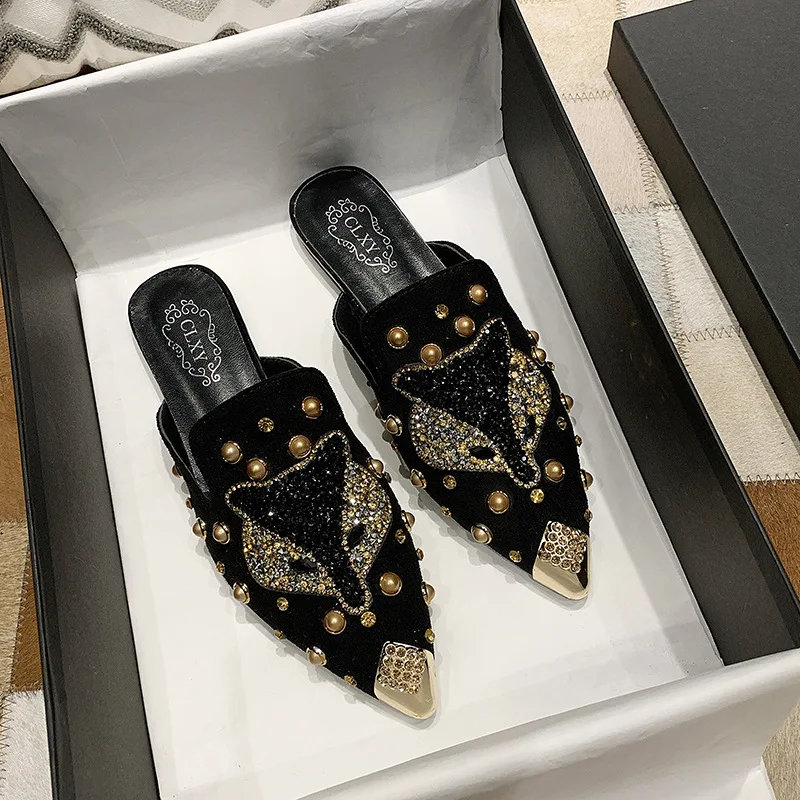 Fashion Women Shoes New Versatile Comfort Women Sandals Pointed Design High-end Outdoor Slippers,elegant Trendy Flat Shoes