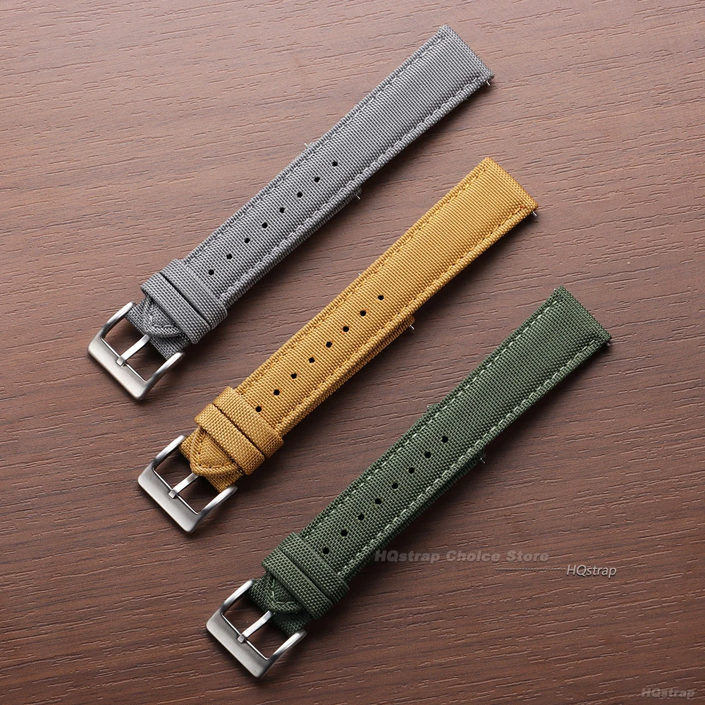Correas de tela de vela de 20mm y 22mm para Omega, hombres y mujeres, correas de reloj impermeables de nailon de liberación rápida, pulsera deportiva para reloj inteligente Seiko