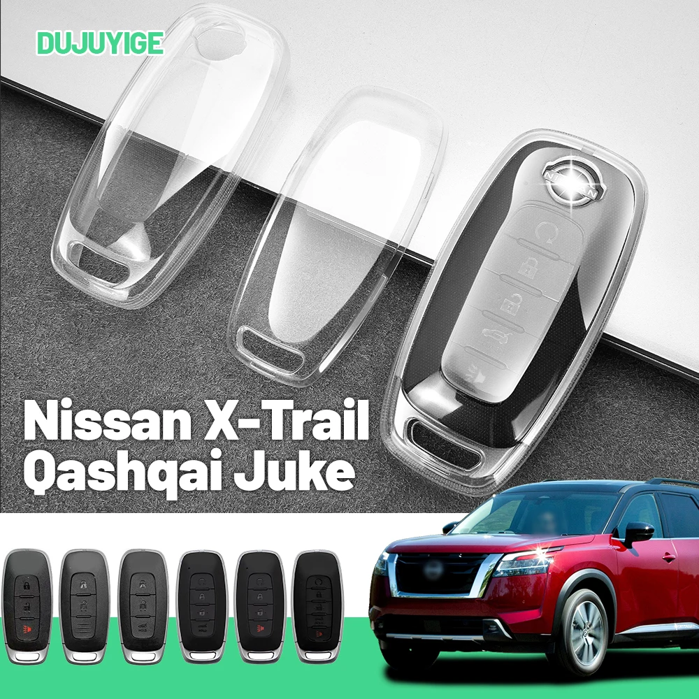 

Clear TPU Car Key Case For Nissan X-Trail Qashqai Juke Pathfinder Murano Key Fob Cover Protector Shell Auto Accessories