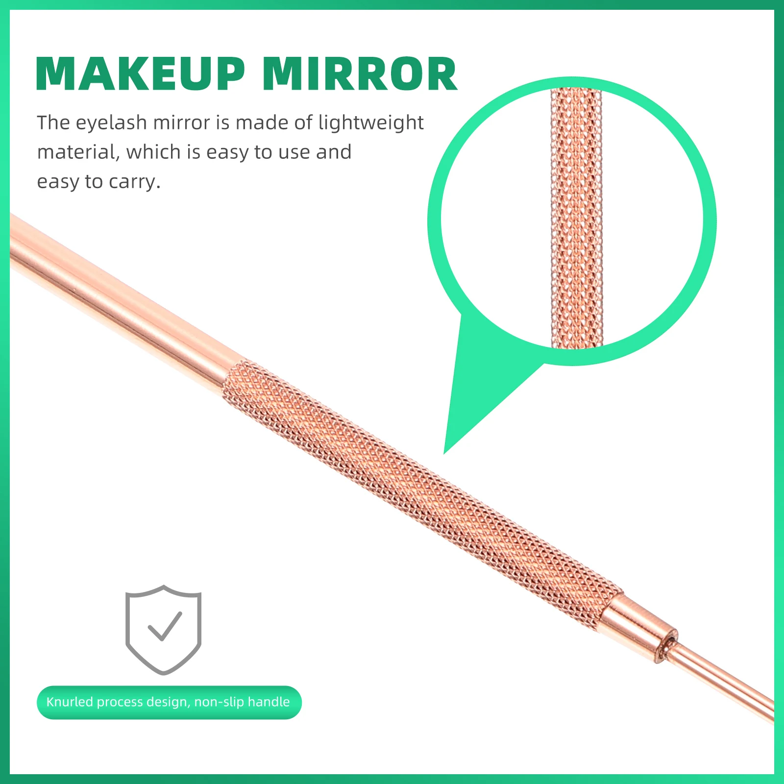 1 szt. Lusterko do sprawdzania rzęs, odłączane, w kształcie półksiężyca, kompaktowe lusterko do makijażu do ręki, do przedłużania rzęs, wyposażenie salonu kosmetycznego