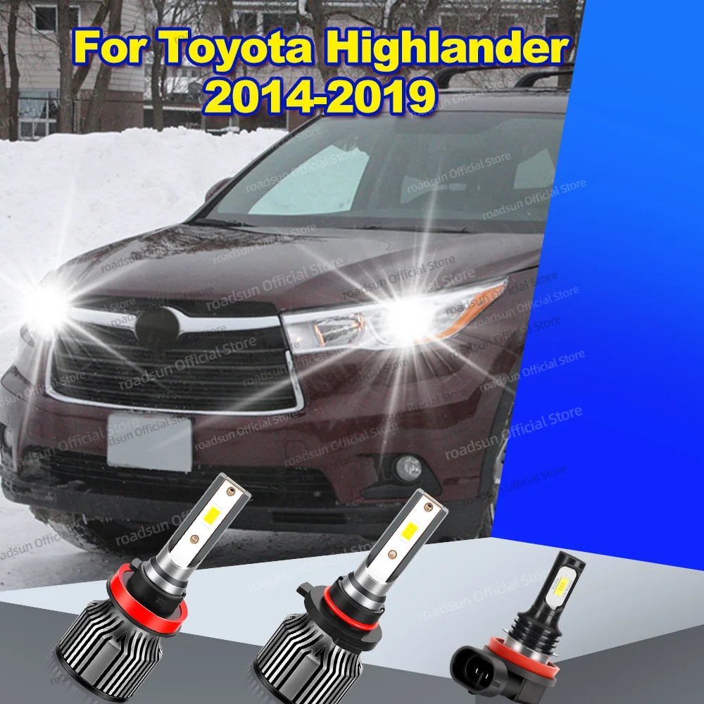 

2/6Pcs High Power LED Bulbs 30000LM Headlight CSP Chips Car Fog Lights 12V For Toyota Highlander 2014 2015 2016 2017 2018 2019