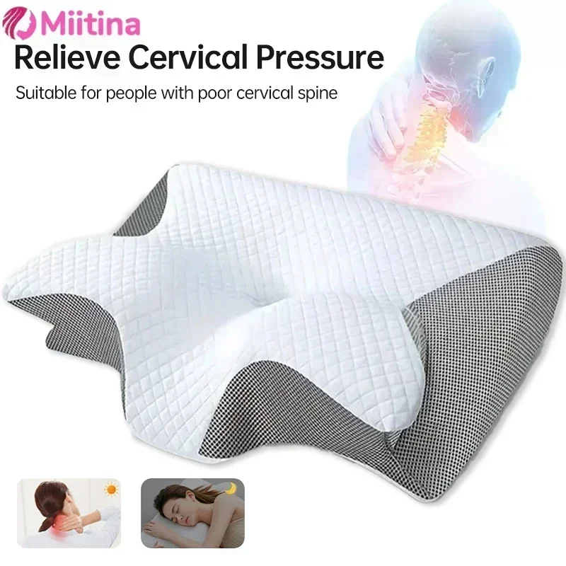 

Sleep Memory Foam Pillow Butterfly Shaped Slow Rebound Neck Relaxing Cervical Pain Relief Ergonomic Contour Orthopedic Pillow