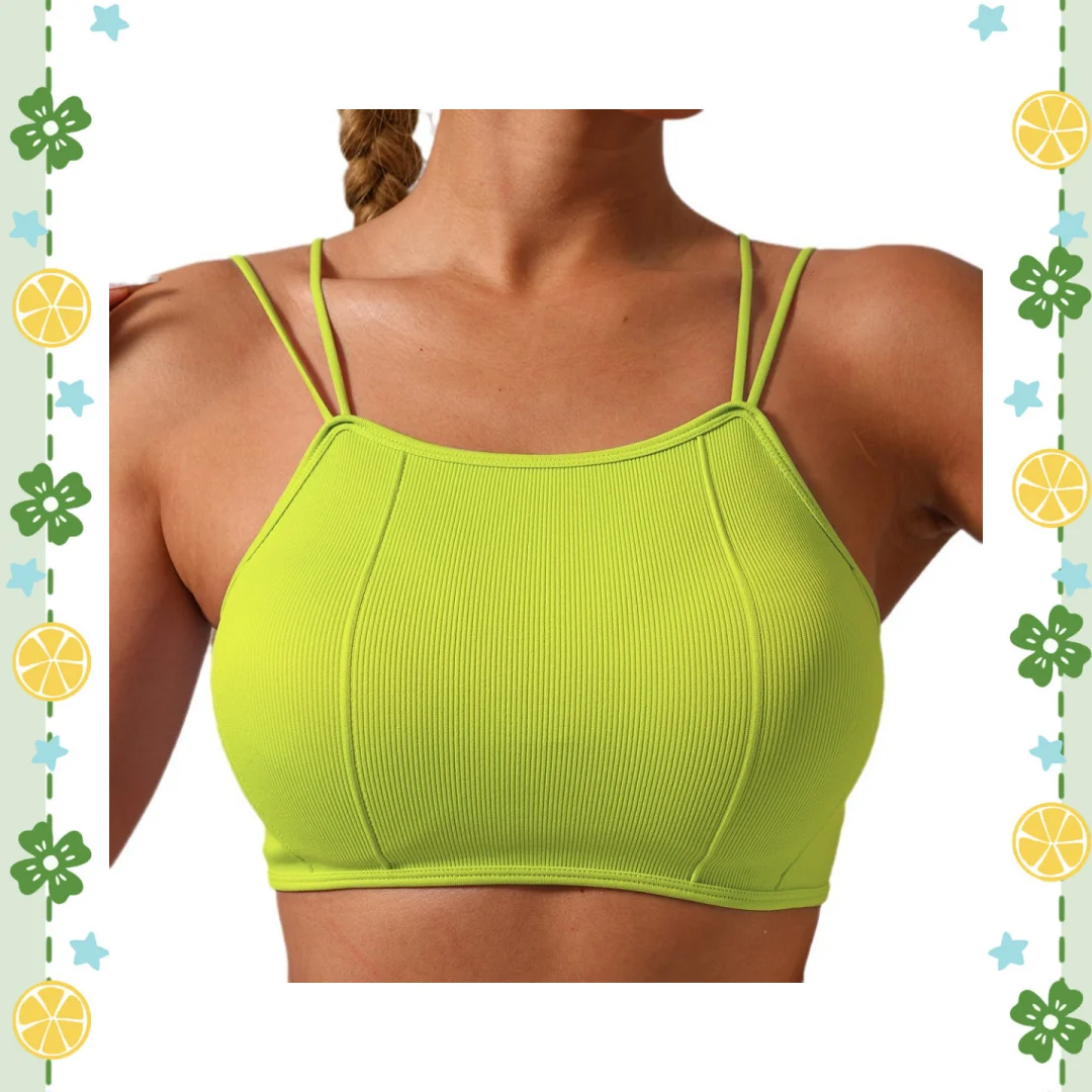 

Женский однотонный облегающий спортивный жилет-бретелька, собирающий и противоударный, подходит для бюстгальтера для пилатеса и йоги.