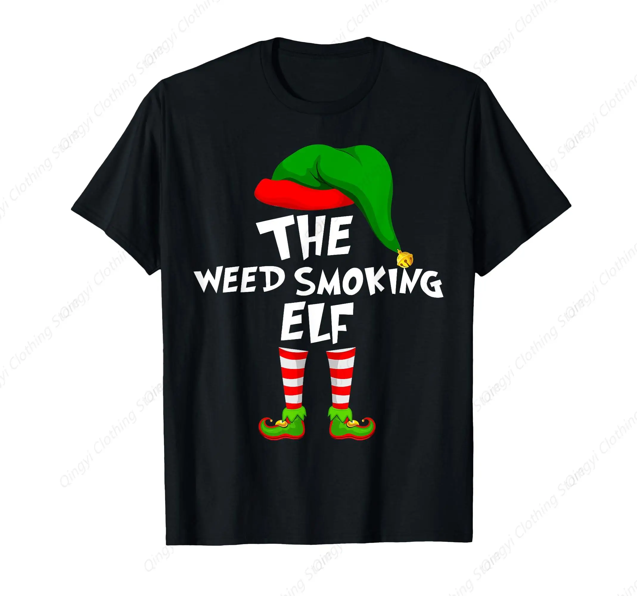 

Funny Matching Family Christmas Weed Smoking Elf T-Shirt