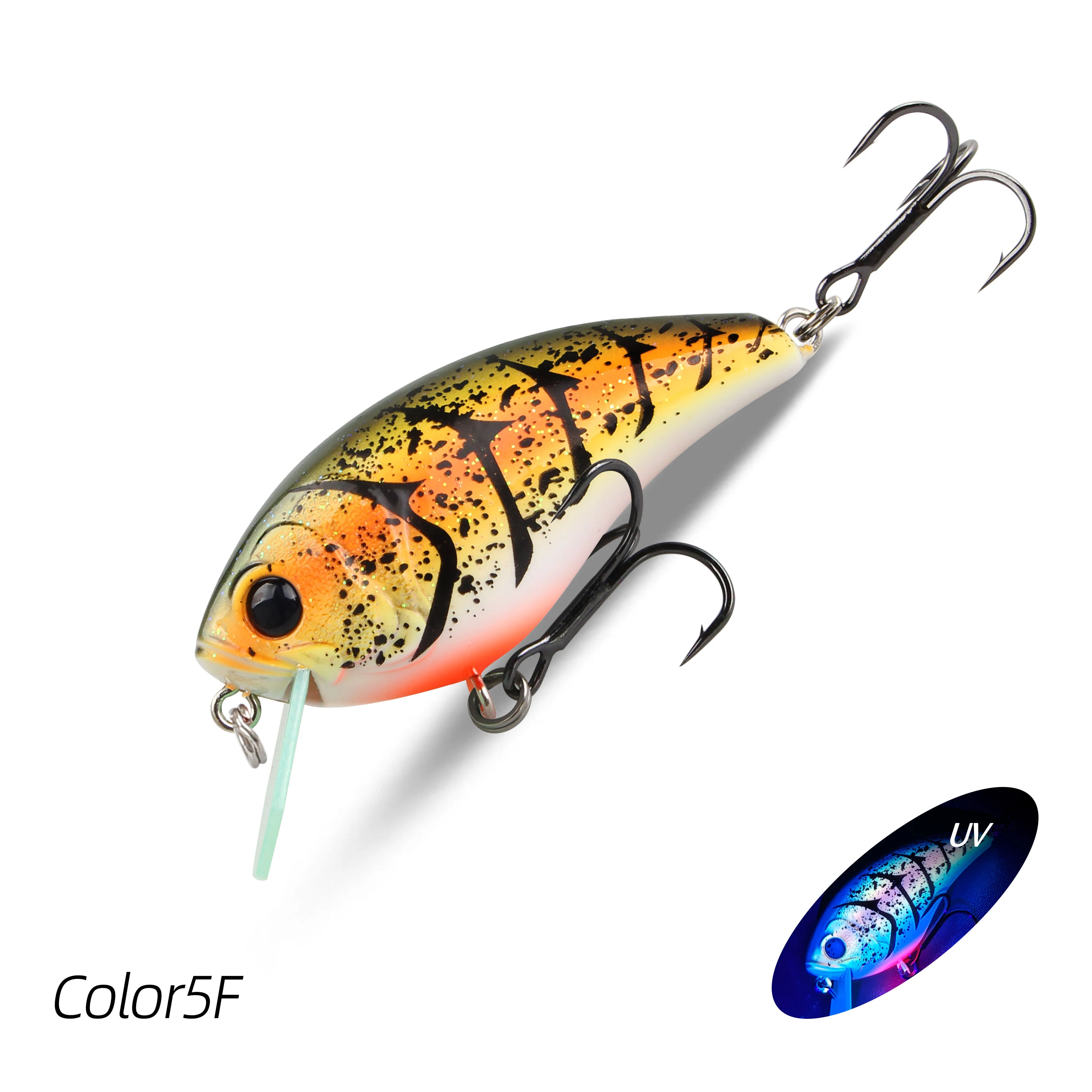 LETOYO 56mm 12,3g Crankbaits Angelköder Schwimmende Wobbler für Hecht Harte Köder PCB Lip Crank Jerkbait Schwarzer Minnow Köder