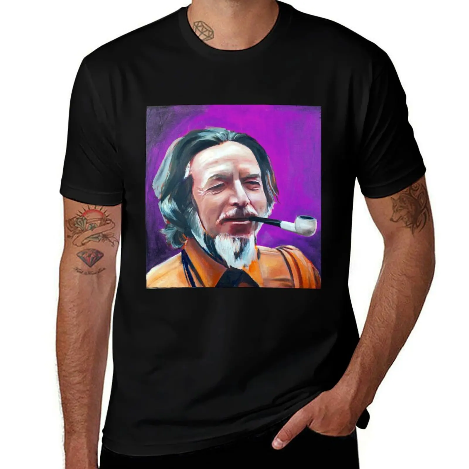 

Alan Watts Purple Edition Painting of Alan Watts T-Shirt mens graphic t shirts man t shirt graphic T-Shirt