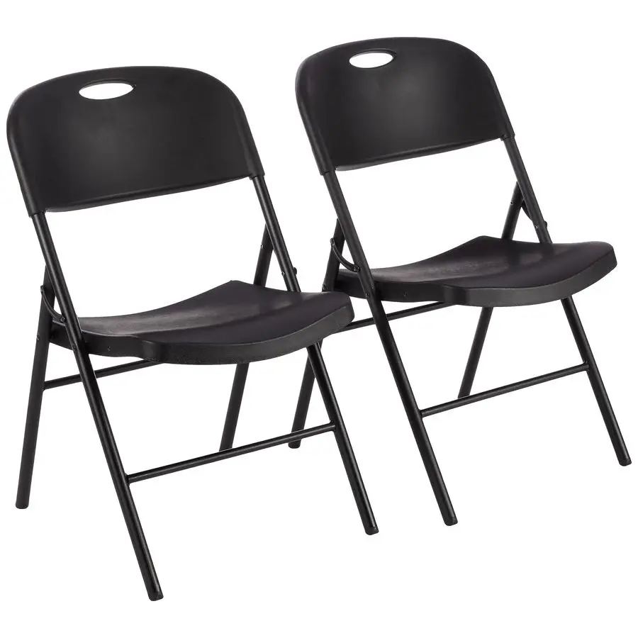 

Portable Folding Plastic Chair, Events Seating, Easy to Store, 350Pound Capacity, Black, 2Pack