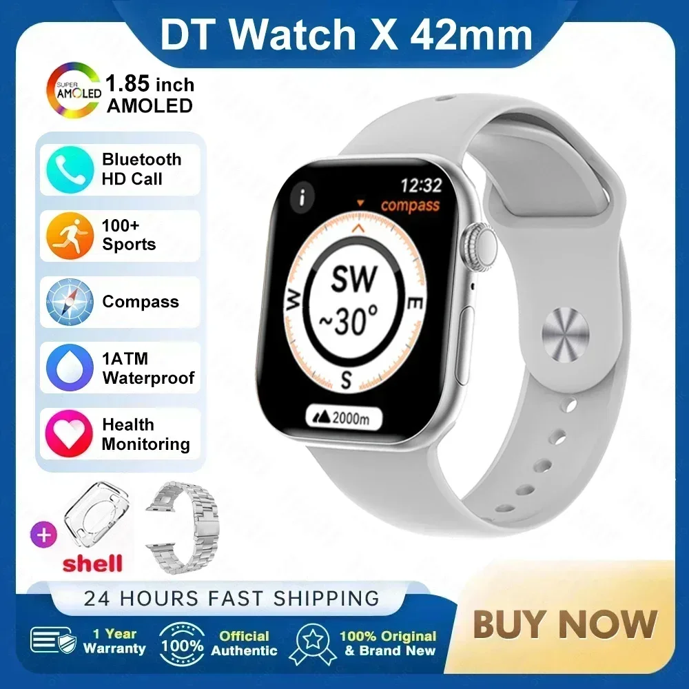 2025 Nieuwe Originele voor Apple Horloge X Mini Smart Horloge Mannen HD AMOLED 4 GB Geheugen Muziek 3D surround BT Oproep Waterdichte smartwatches