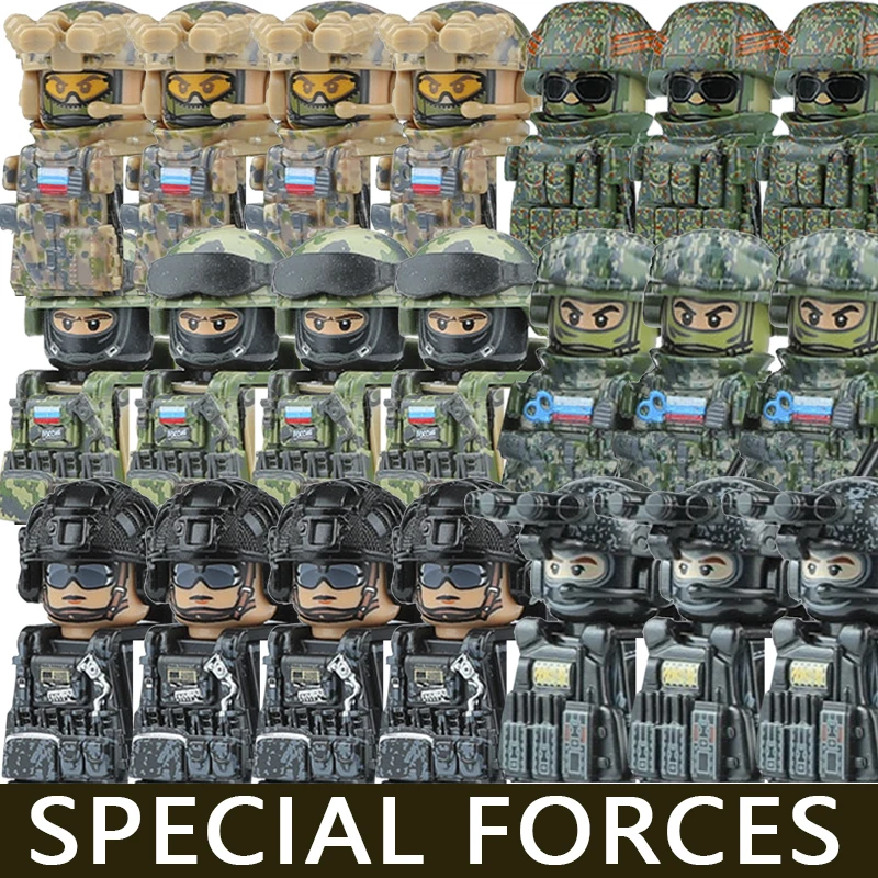MOC Military Series Special Forces Building Blocks City Police SWAT Soldier Figures Army Accessories Vest Backpack Bricks Toys