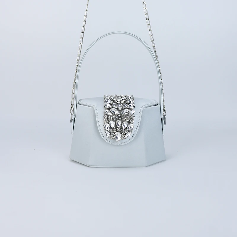 

Elegant Evening Party Bag with Rhinestone Decoration,Magnetic Clasp,Fashionable Single Shoulder Bag,3D Design for Banquet,Prom