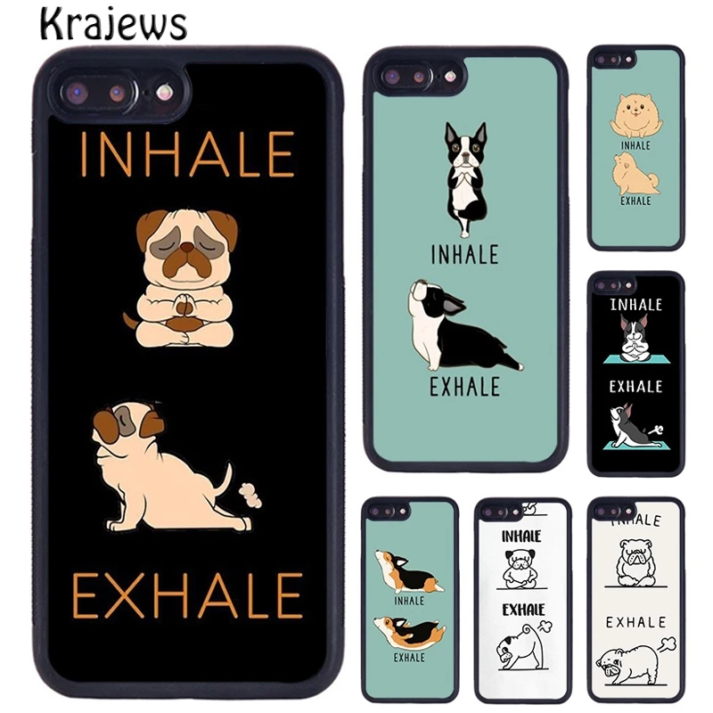 Inhale Exhale French Bulldog Bull Jack Russell Terrier Yoga Phone Case For iPhone 16 15 14 plus XR XS 11 12 13 pro max coque