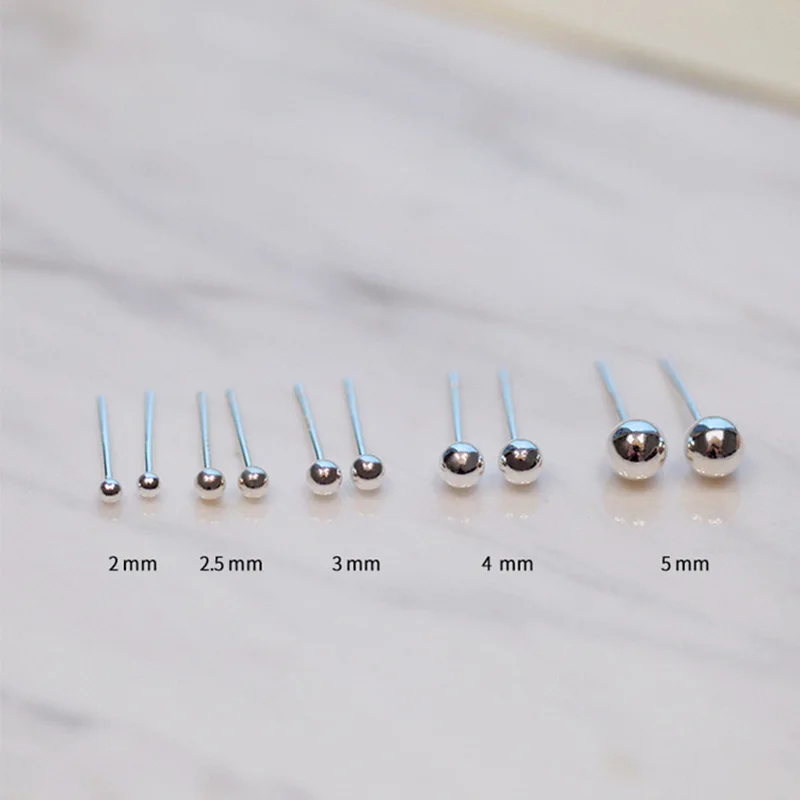 Orecchini a bottone con sfera piccola in argento sterling puro da 2-6 mm per le donne Ragazze Rook Helix Tragus Standard Lobe Daith Regalo di gioielli penetranti