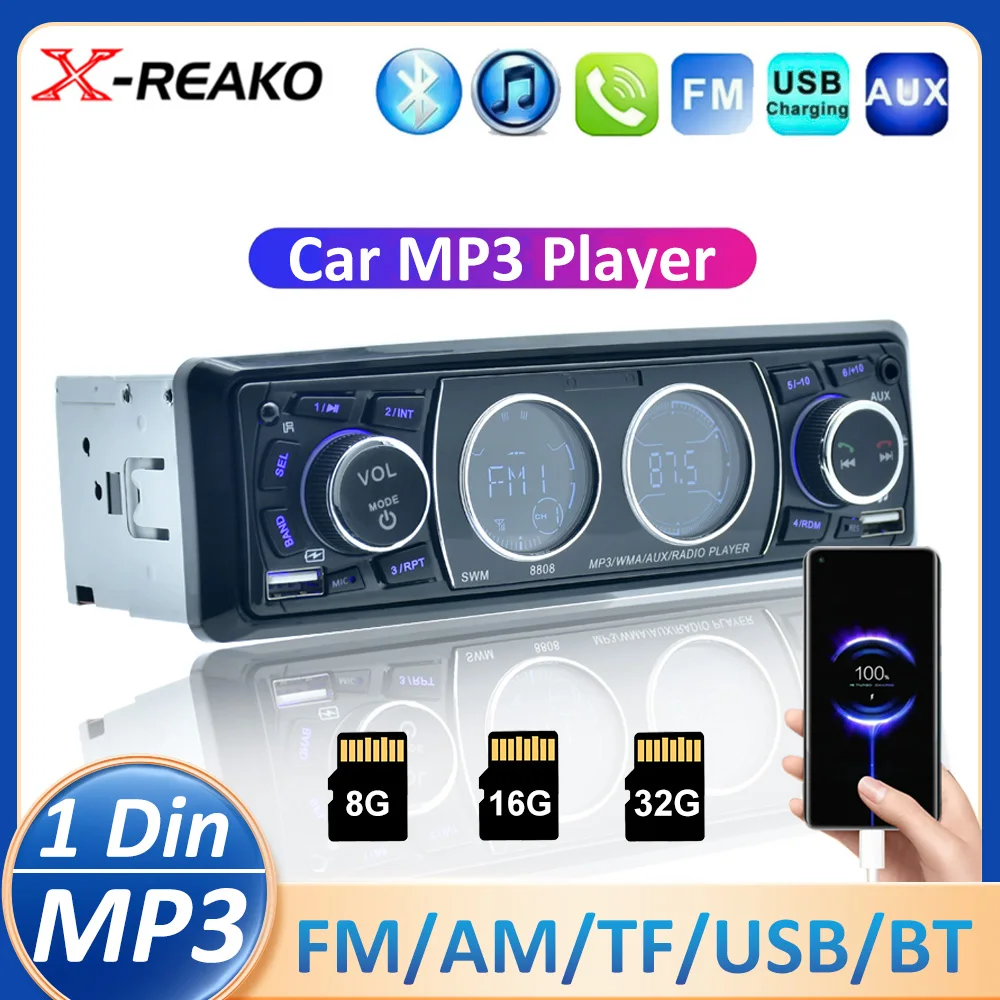 

Магнитола детская автомобильная, 1 Din, Мультимедийный MP3-плеер, Bluetooth, FM-радио, AUX, 2 USB, TF, быстрая зарядка, 8808