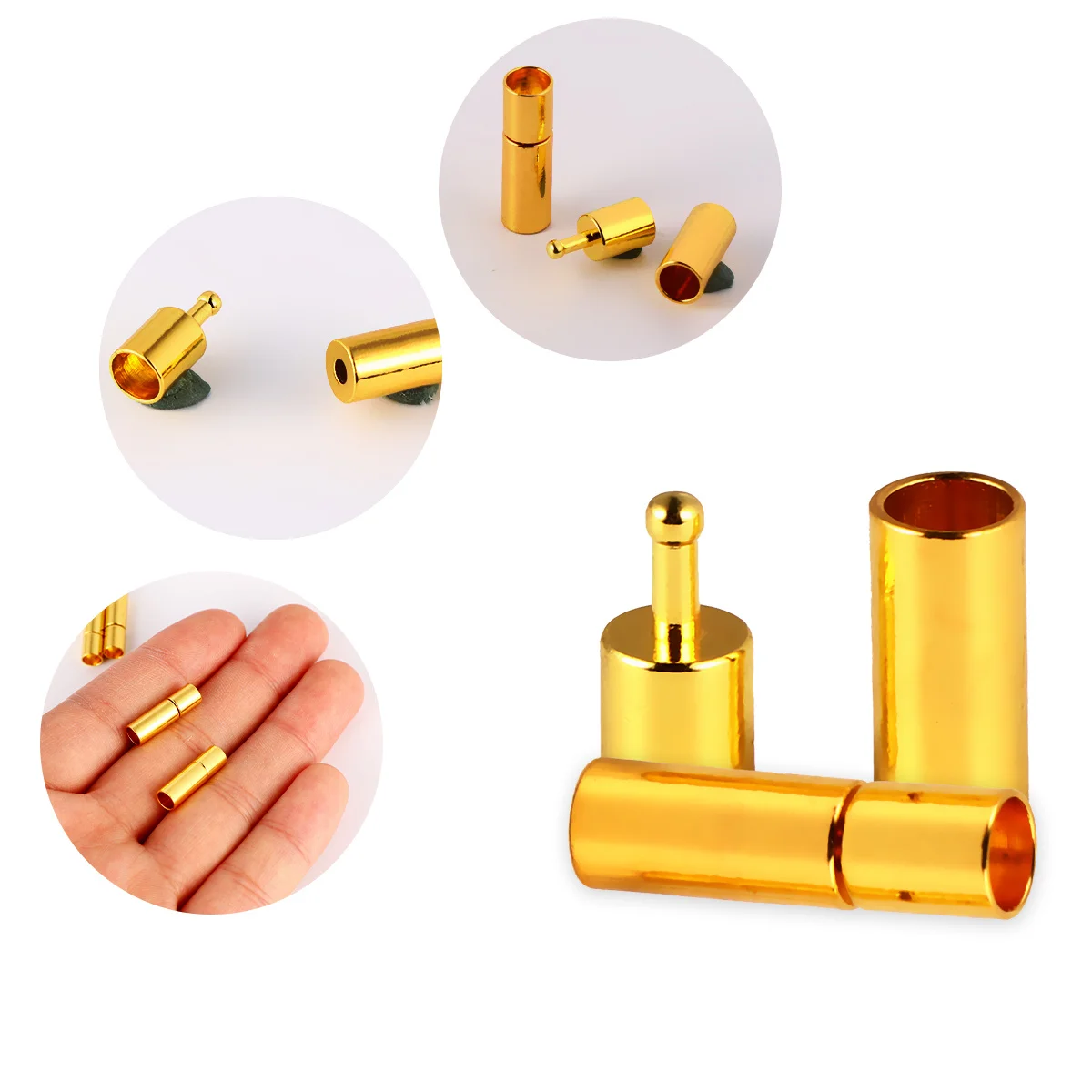 

20pcs Necklace Connectors Diy Woven Bracelet Buckle Jewelry Making Accessory Handicraft Works Supplies For Golden