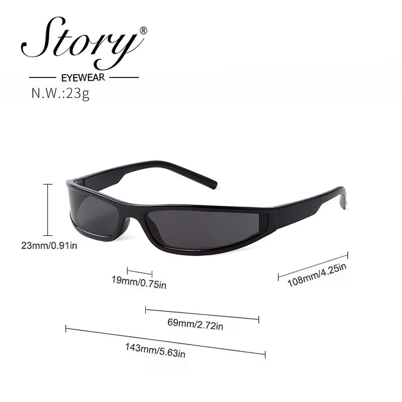 Fashion Mirrored Cycling Sunglasses Women Men 90s Punk Y2K Narrow Rectangle Sun Glasses Female Silver Sport Shades UV400 S77314H