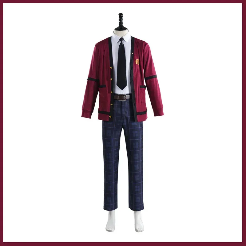 Los más nuevos películas Eiga Kakegurui Ryota Suzui disfraz Cosplay Japón Corea del Sur JK uniforme escolar abrigo rojo camisa peluca hombre traje de fiesta 5