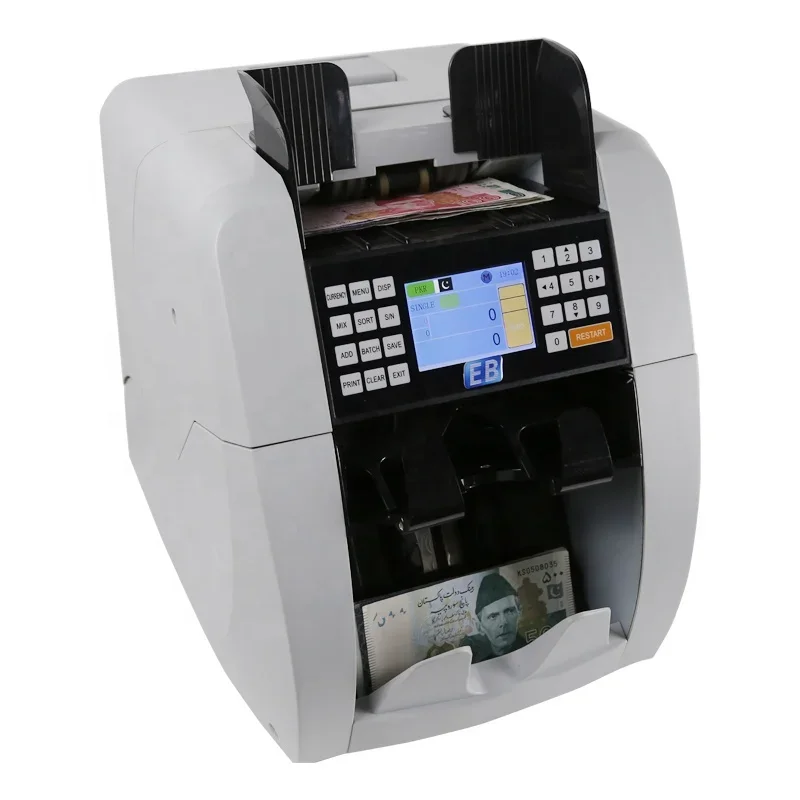 BS-8800 Portable LCD Bill Counter Sorter Machine Portable Fake Money Detector 2 Pocket Value Counter Sorter Mixed Money Counting