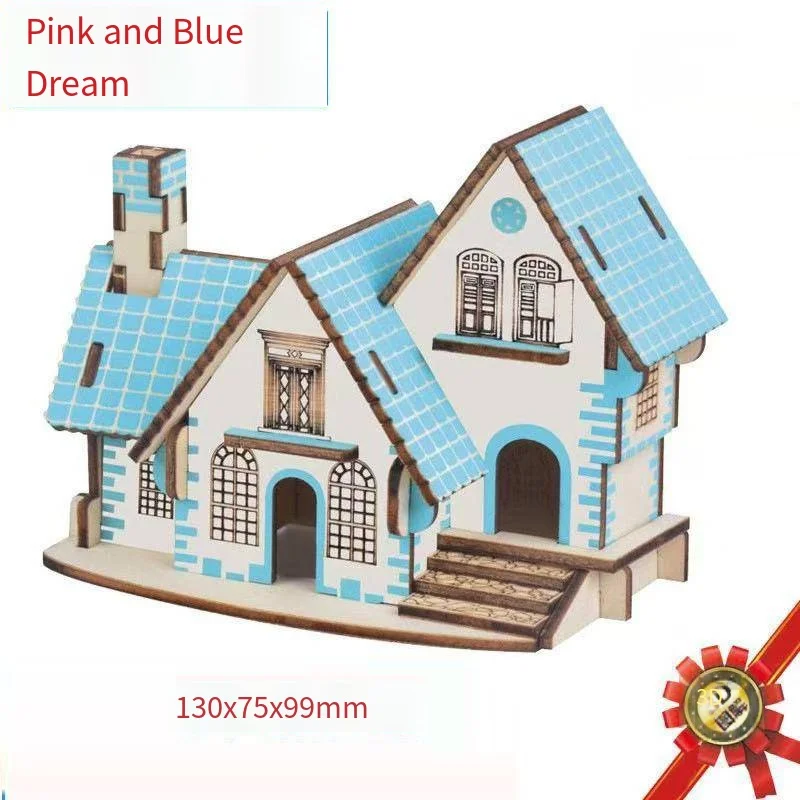 DIY บล็อกปริศนาสําหรับ 3 ถึง 14 ปีอาคารกระท่อมบล็อกของเล่น Builder บล็อกขนาดเล็กอาคารชุดของขวัญ