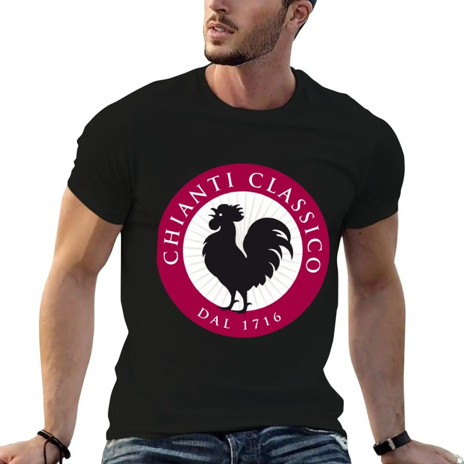 Camiseta chianti classico para hombre, camisetas de algodón pesado para hombre, camisetas divertidas de algodón, camiseta 100% de algodón