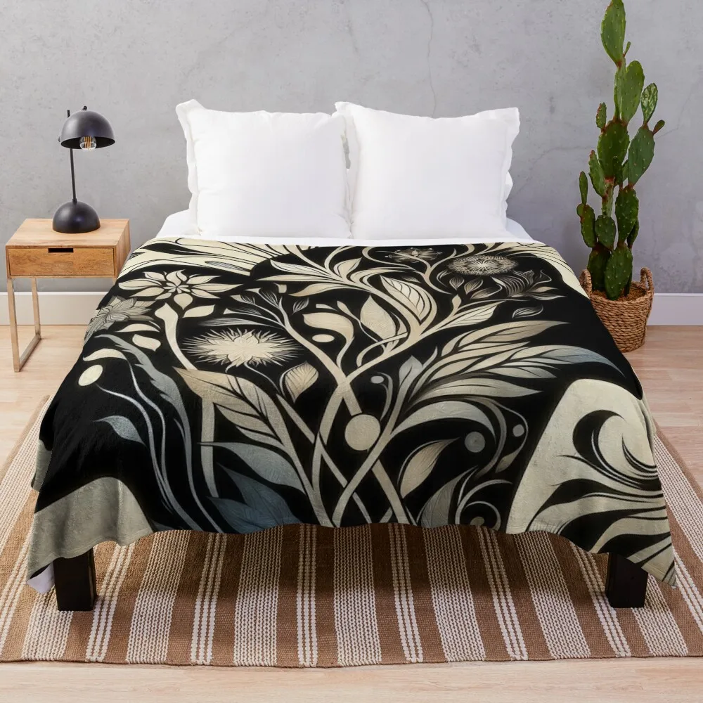 

Whispers of Nature's Essence in Monochrome Harmony Throw Blanket Decorative Sofas Luxury Thicken sofa bed Blankets