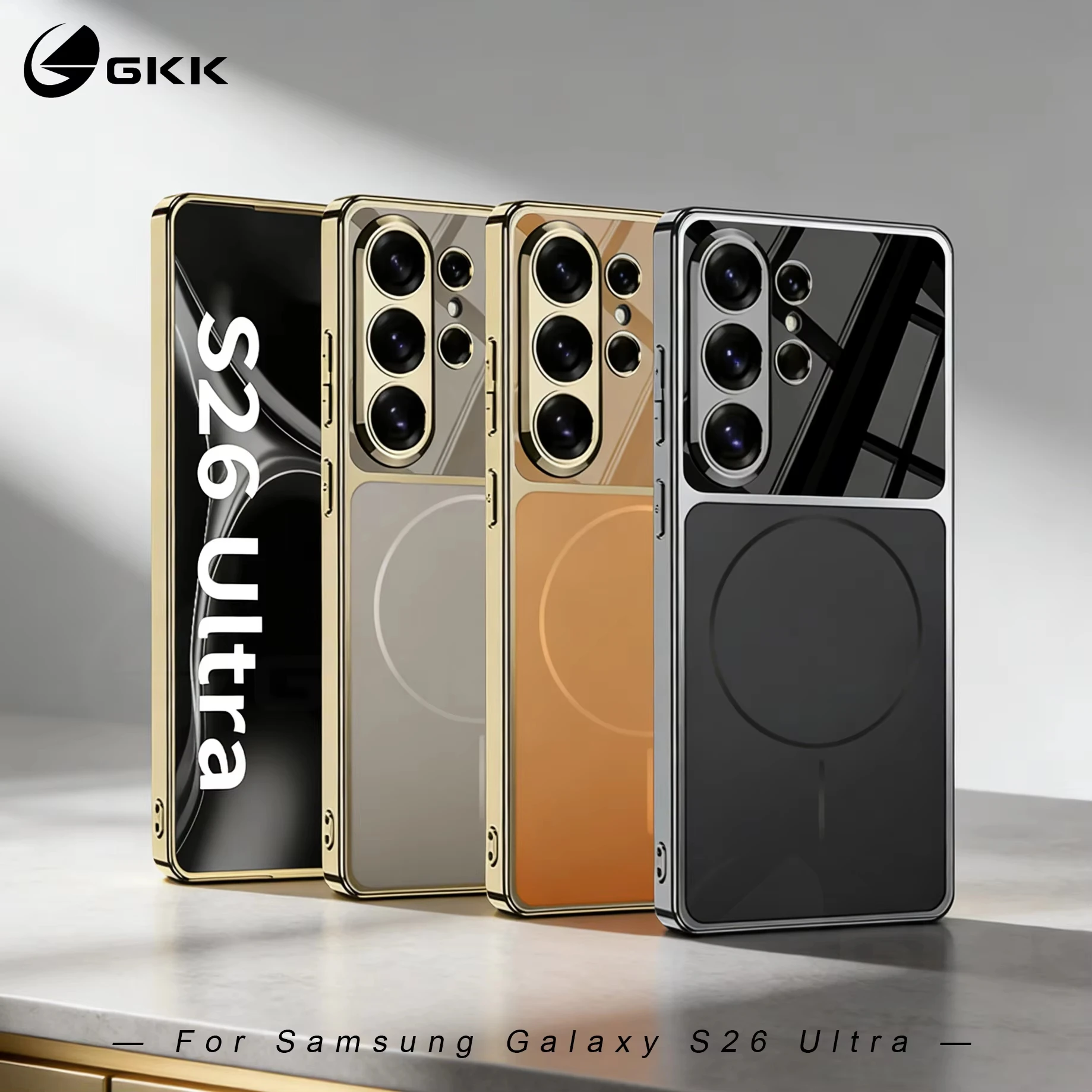 Luxury Plating Frosted Case For Samsung Galaxy S26 Ultra For Magsafe Wireless Charge Plastic Cover For Galaxy S26 Ultra Case