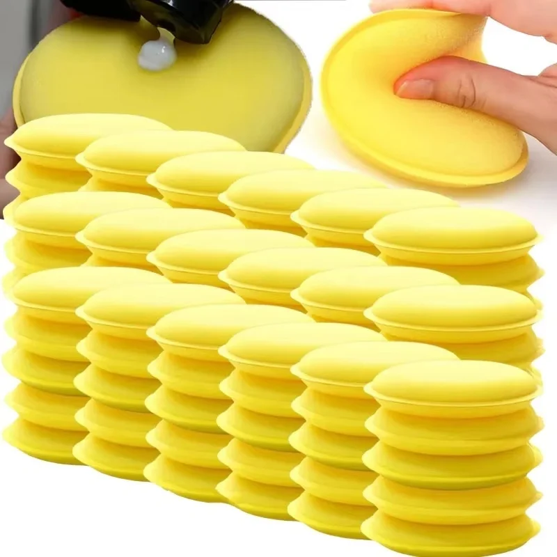 1/2/5 Pcs Car Waxing Polish Wax Foam Sponges 10x1.5cm High Density Applicator Pads Soft Sponge Detail Washing Car Cleaning Tools