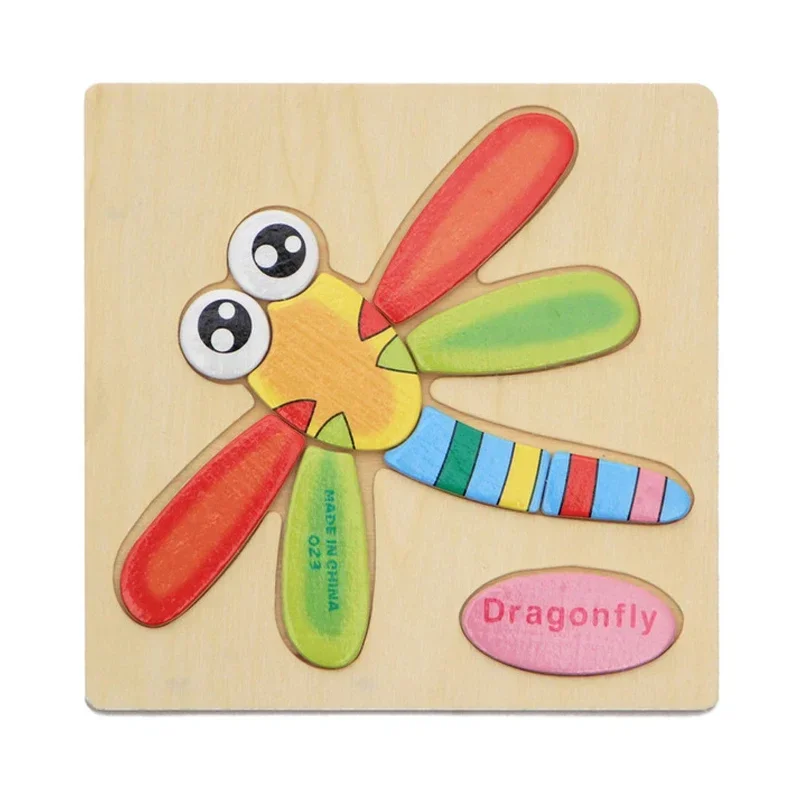 Kids Toys Educational Wooden Toys for Children Early Learning Puzzle 3D Cartoon Animal Insect Traffic Puzzles Intelligence