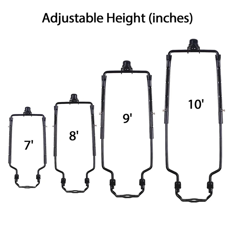 

BOFOP 7-дюймовый абажур, держатель арфы, регулируемый комплект арфы для лампы E14, E26, E27, адаптер для цоколя светильника, черный роговой каркас, кронштейн для абажура