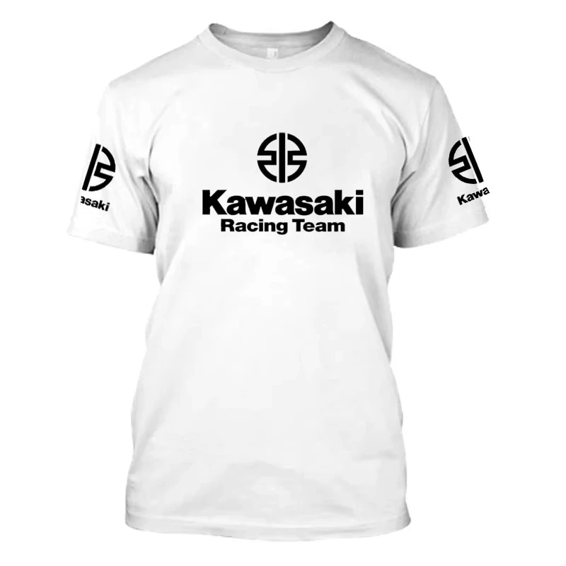 2025 été vente chaude nouveau logo de moto Kawasaki passionnés de sports de plein air hommes et femmes été respirant coton T-shirt 1