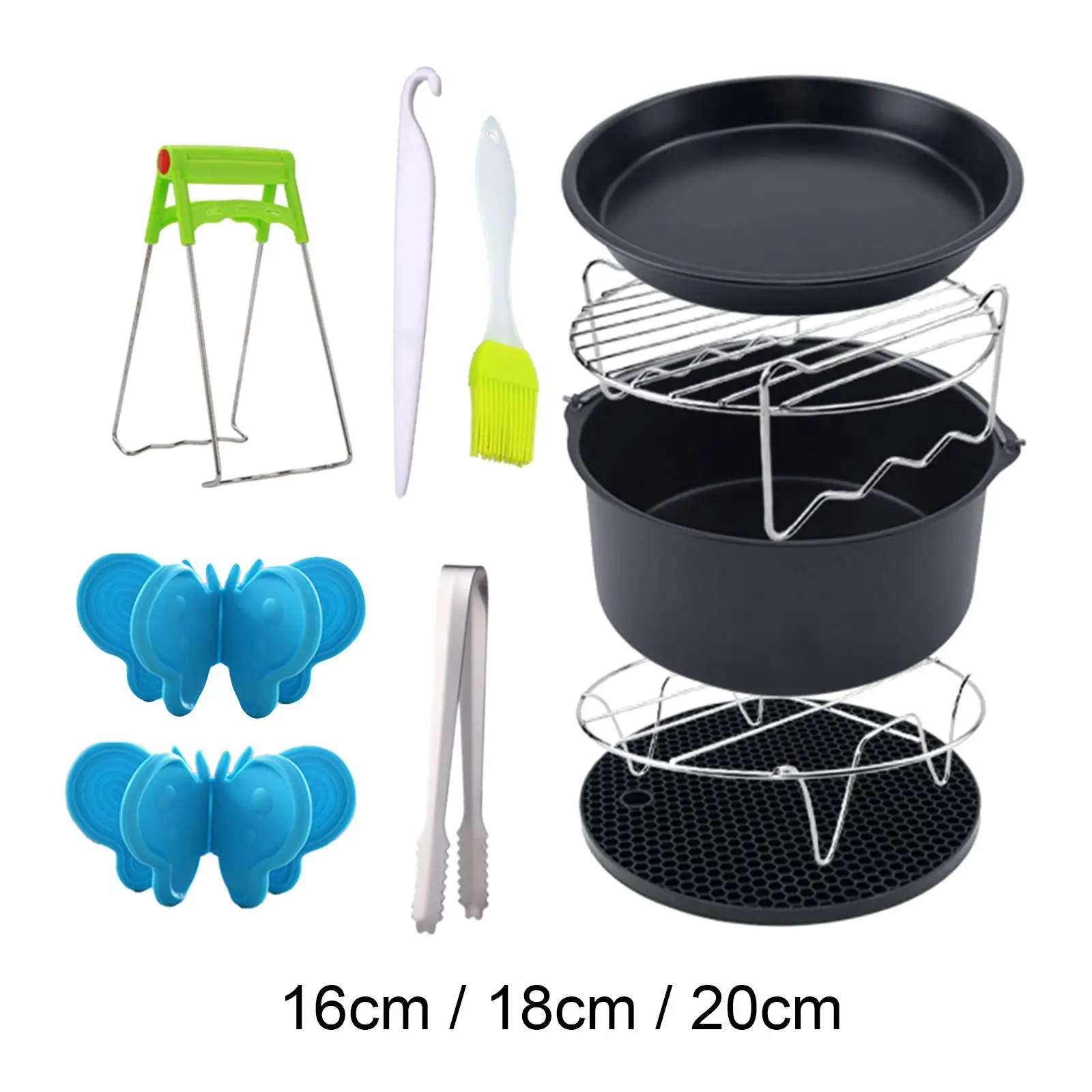 

10Pcs Non-Stick Air Fryer Accessories Set Muffin Cups Pizza Pan for Cooking