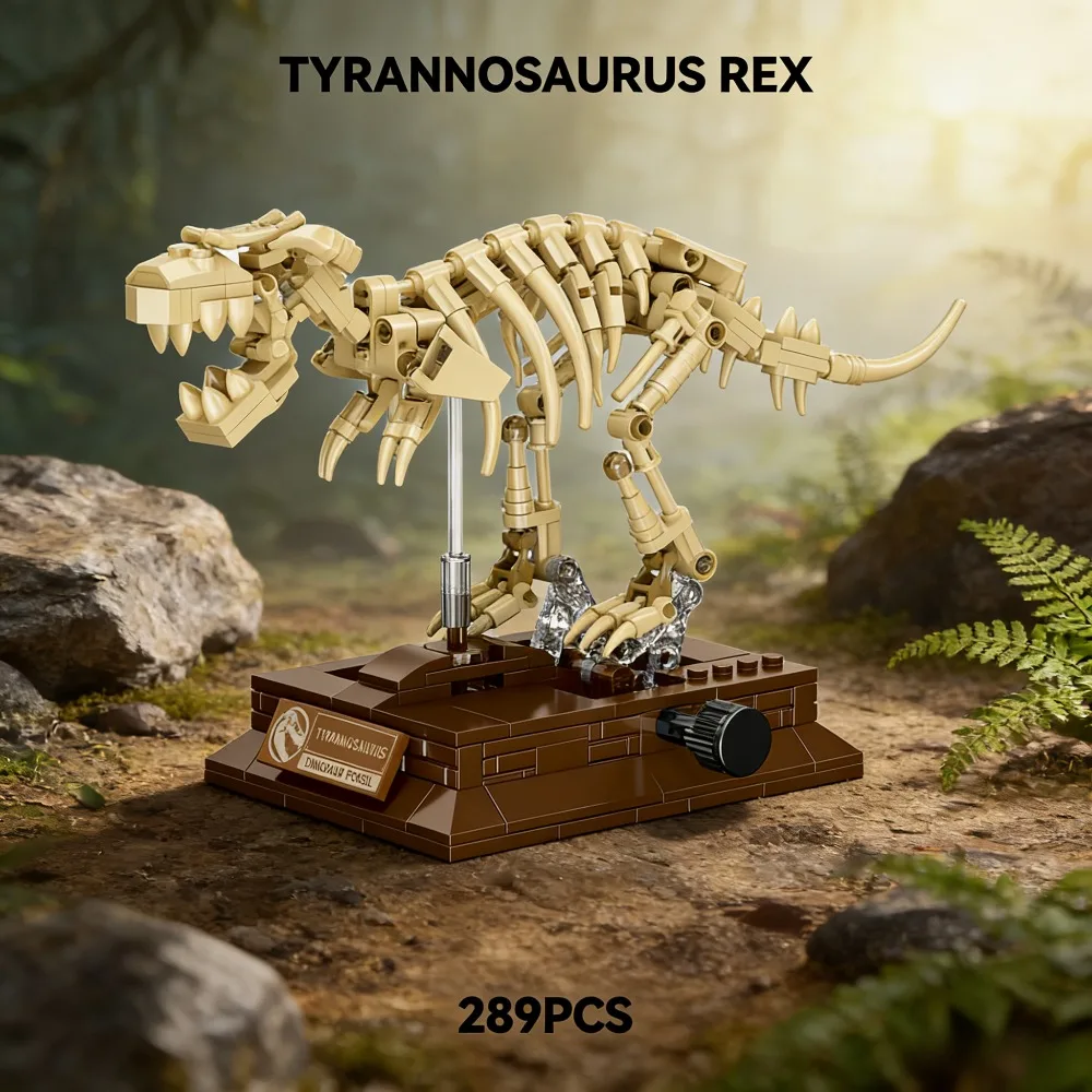 Jurassic Museum Dinosaur T-Rex Fossils Tyrannosaurus Rex Building Blocks Sets Toys Desk Decoration Home Children Birthday Gift