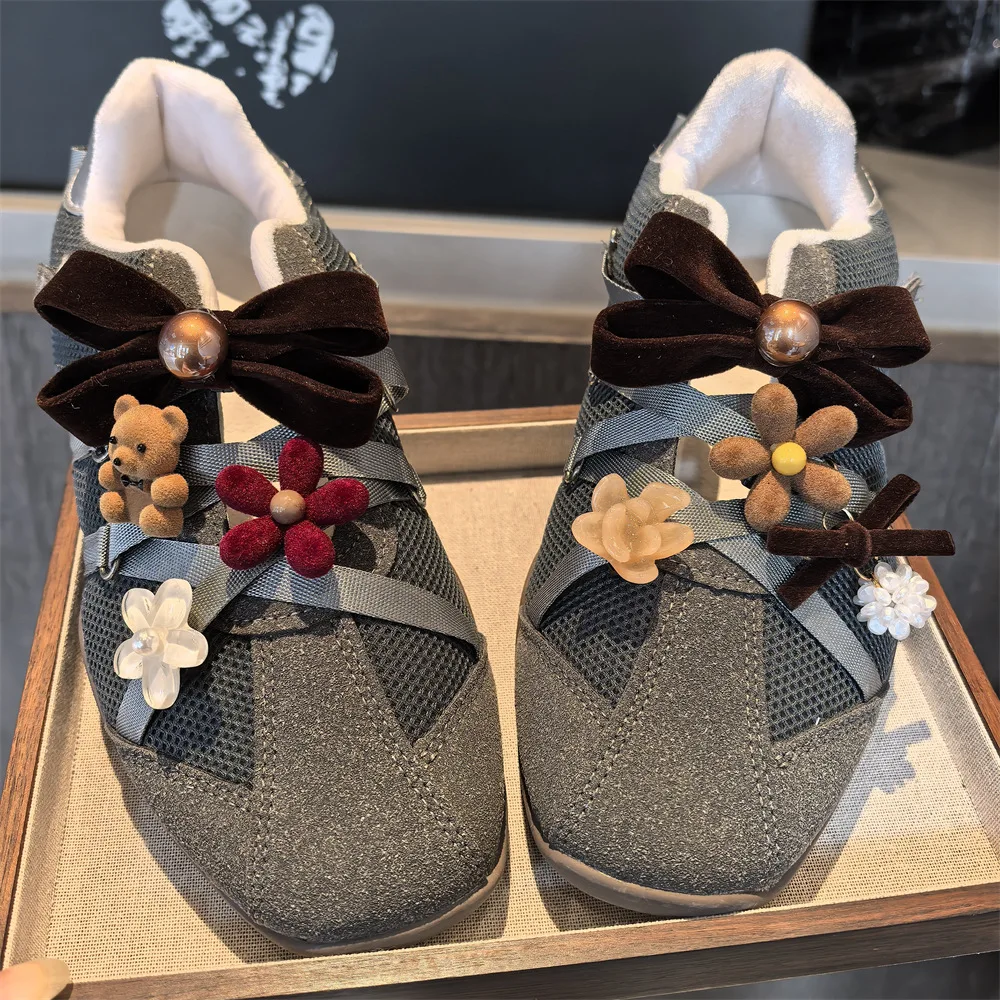 Shoe Clips Velvet Bow Bear Pearl Flower Ballet Winter Decor Premium Elegant Lightweight Detachable Standard Size Daily