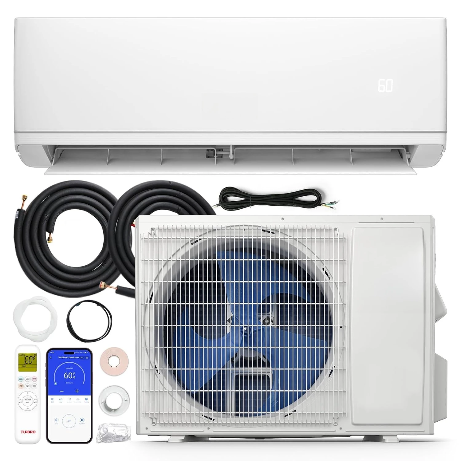 12,000 BTU Ductless Mini Split AC with Heat Pump, 24 SEER2 230V, Customized