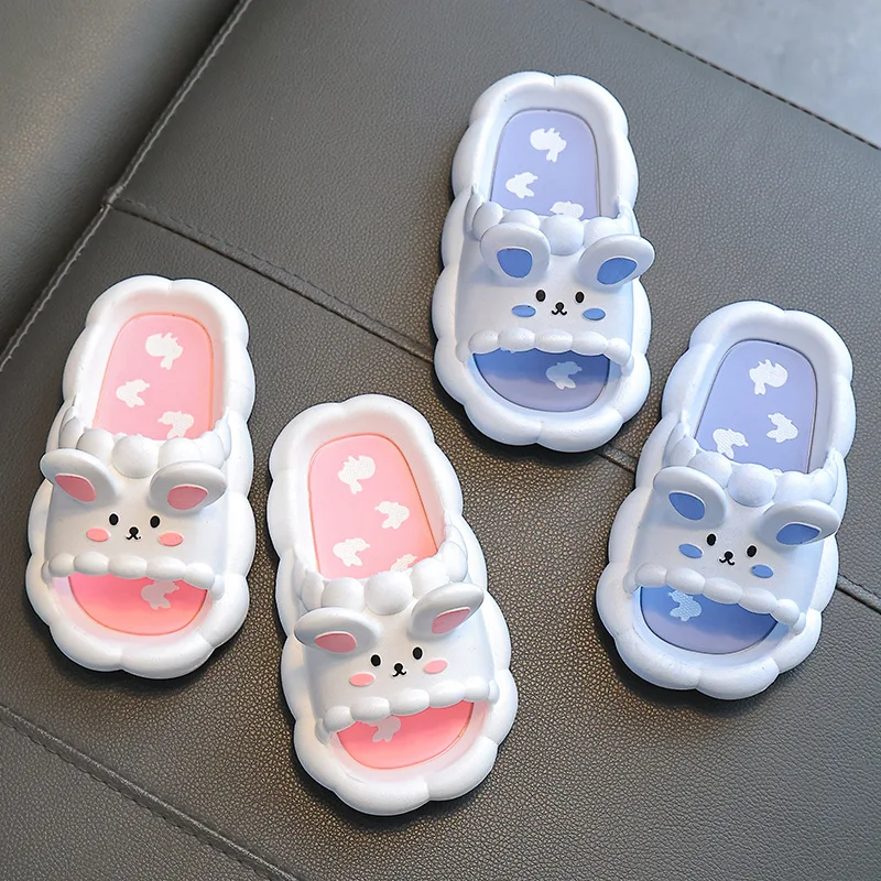 Children Slippers for Boys Summer Cute Cartoon Animals Indoor Girls Shoes Soft Comfortable Non-slip Breathable Kids Beach Shoes